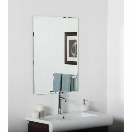 DECOR WONDERLAND 39.5 x 23.6 in. Vera Rectangle Beveled Large Frameless Bathroom Mirror SSM216L